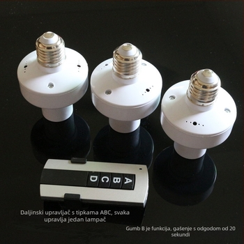 Višekanalski daljinski prekidač rasvjete za kućnu/poslovnu/fabričku upotrebu, radna temperatura -20°C do 60°C