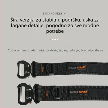 Muški taktički pojas s aluminijskom kopčom, najlon remen, širina 3,8 cm, višenamjenski za sport i aktivnosti na otvorenom, elektroplatiranje