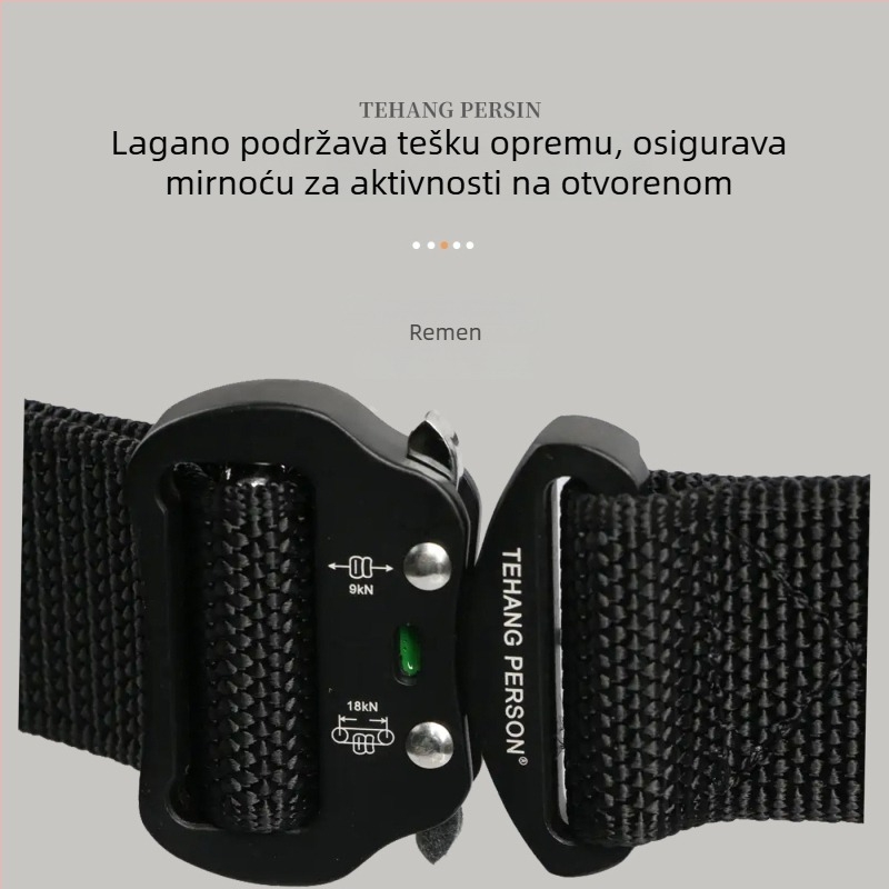 Muški taktički pojas s aluminijskom kopčom, najlon remen, širina 3,8 cm, višenamjenski za sport i aktivnosti na otvorenom, elektroplatiranje
