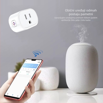 Graffiti WiFi mini pametna utičnica 16A s mjerenjem, daljinsko upravljanje Alexa, raspon 110-240V