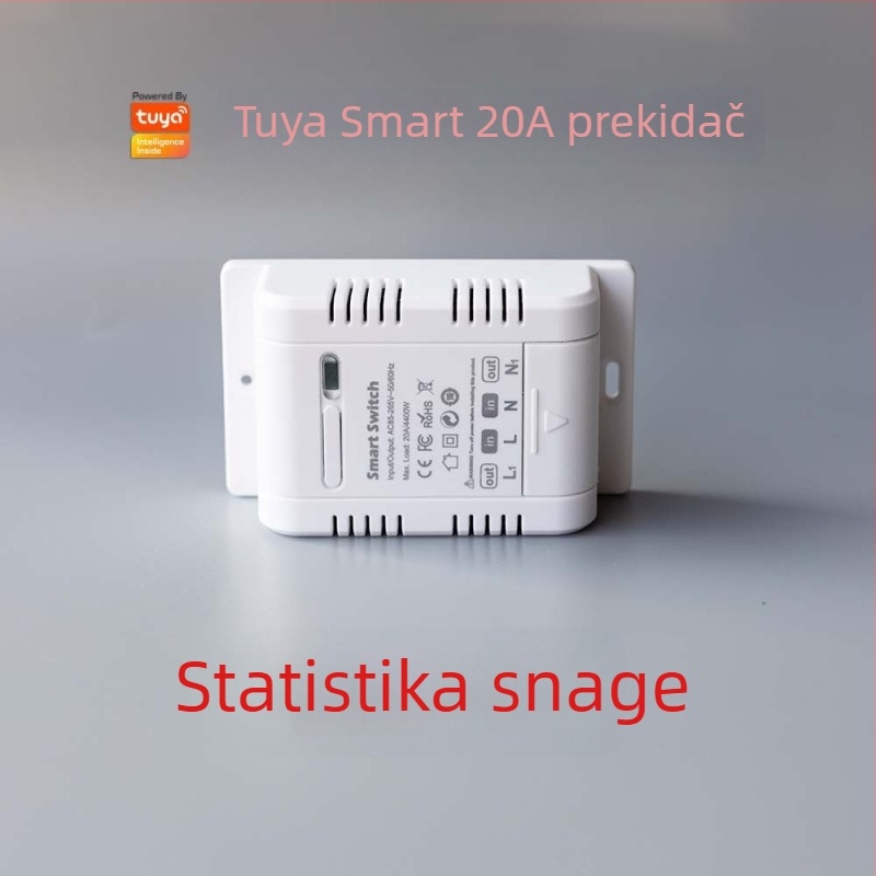 Pametni WiFi prekidač s glasovnim daljinskim upravljanjem i praćenjem potrošnje energije, 20A visoka snaga, 110-240V AC