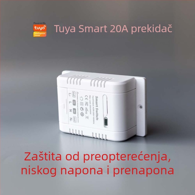 Pametni WiFi prekidač s glasovnim daljinskim upravljanjem i praćenjem potrošnje energije, 20A visoka snaga, 110-240V AC