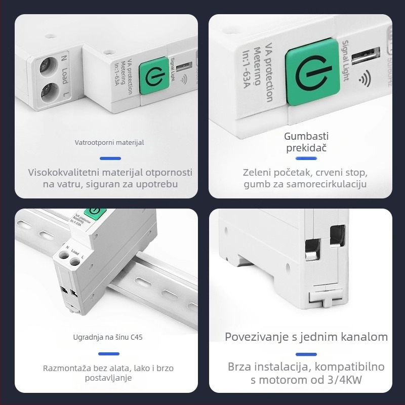 WiFi prekidač s daljinskim bežičnim upravljanjem, montažni razmak 118×72 mm, ABS ploča, napon AC220-240V, struja 5A