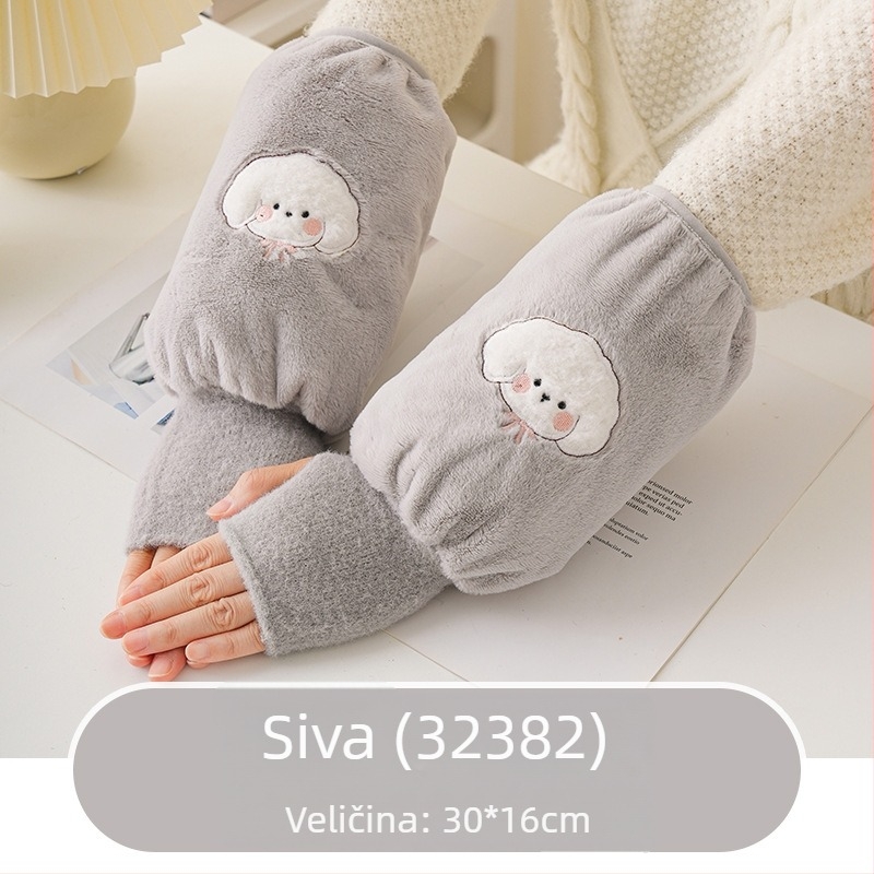 Unisex zimske rukavice-sleeve s integriranim rukavicama, jedan komad, dva u jednom topli rukav, cartoon uzorak