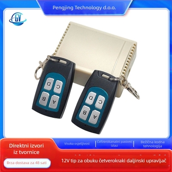 Bežični prekidač s daljinskim upravljačem, model GVRK04S-12, CE certifikat, radna temperatura -20 do 65°C