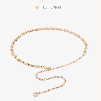 Kaiš za struk s metalnom lancem — svestran stil, ženski mladi dopuna (Materijal: Metal; Stil: Svestran; Spol: Žena; Uzrast: Mlađi; Broj pojasa: Jedan krug)