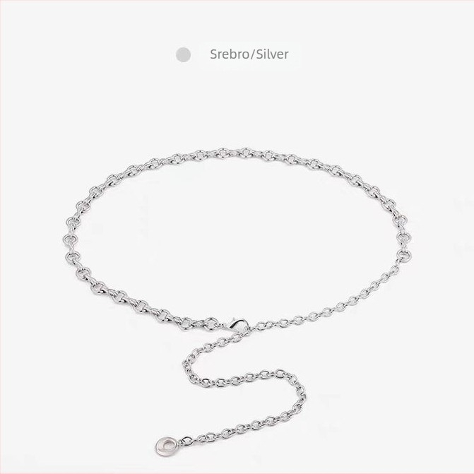 Kaiš za struk s metalnom lancem — svestran stil, ženski mladi dopuna (Materijal: Metal; Stil: Svestran; Spol: Žena; Uzrast: Mlađi; Broj pojasa: Jedan krug)