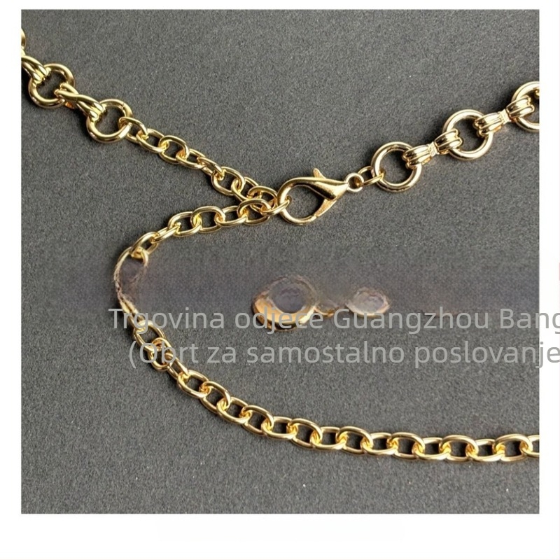 Kaiš za struk s metalnom lancem — svestran stil, ženski mladi dopuna (Materijal: Metal; Stil: Svestran; Spol: Žena; Uzrast: Mlađi; Broj pojasa: Jedan krug)