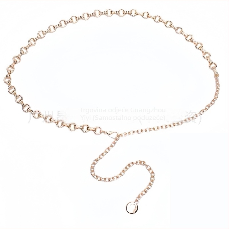 Kaiš za struk s metalnom lancem — svestran stil, ženski mladi dopuna (Materijal: Metal; Stil: Svestran; Spol: Žena; Uzrast: Mlađi; Broj pojasa: Jedan krug)