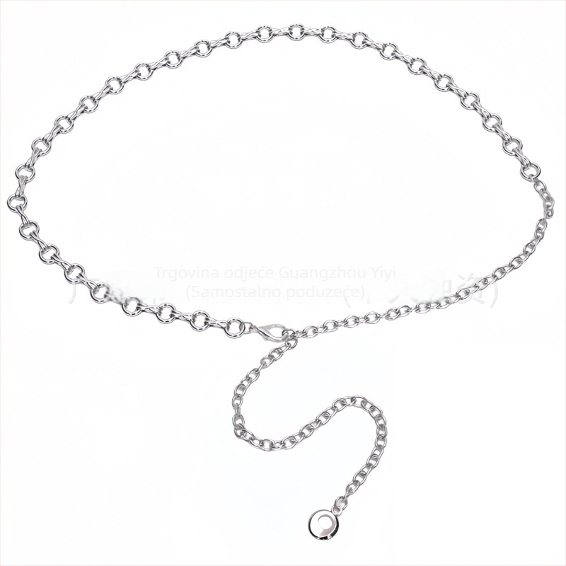 Kaiš za struk s metalnom lancem — svestran stil, ženski mladi dopuna (Materijal: Metal; Stil: Svestran; Spol: Žena; Uzrast: Mlađi; Broj pojasa: Jedan krug)