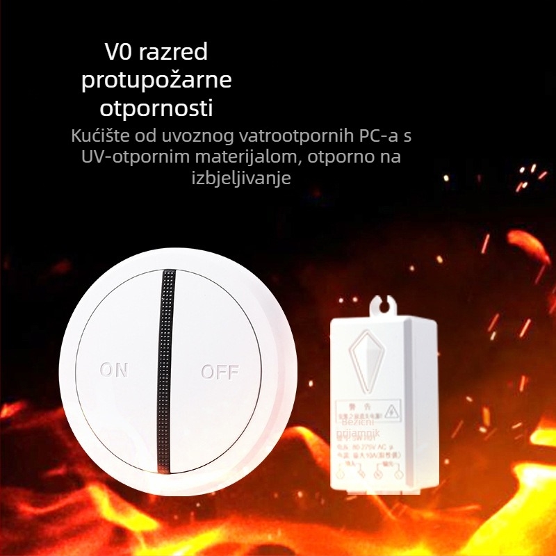 Magnetski bežični prekidač s daljinskim upravljanjem, IP66 vodootporan, instalacija bez žica, radni raspon -40°C do 70°C, vatrootporan V0