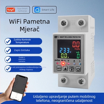 WiFi pametni mjerač s prekidačem za curenje, 110–220V, 63A, zaštita od prenaponske i podnapetosti