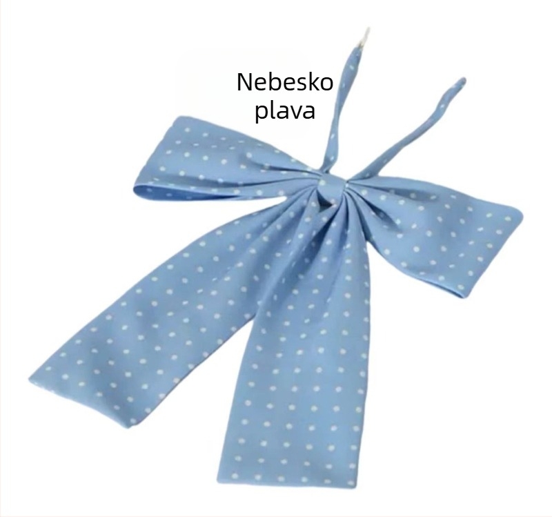 Dodatak za kragnu u obliku cvijeta, poliester, točkasti uzorak, tisak, oblik plosne glave, širina čvora: ekstra široka