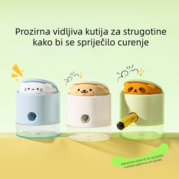 Deli Q073 Pop-Up oštrilica za olovke s mehanizmom za oštrenje vrha, sladak dizajn za učenike