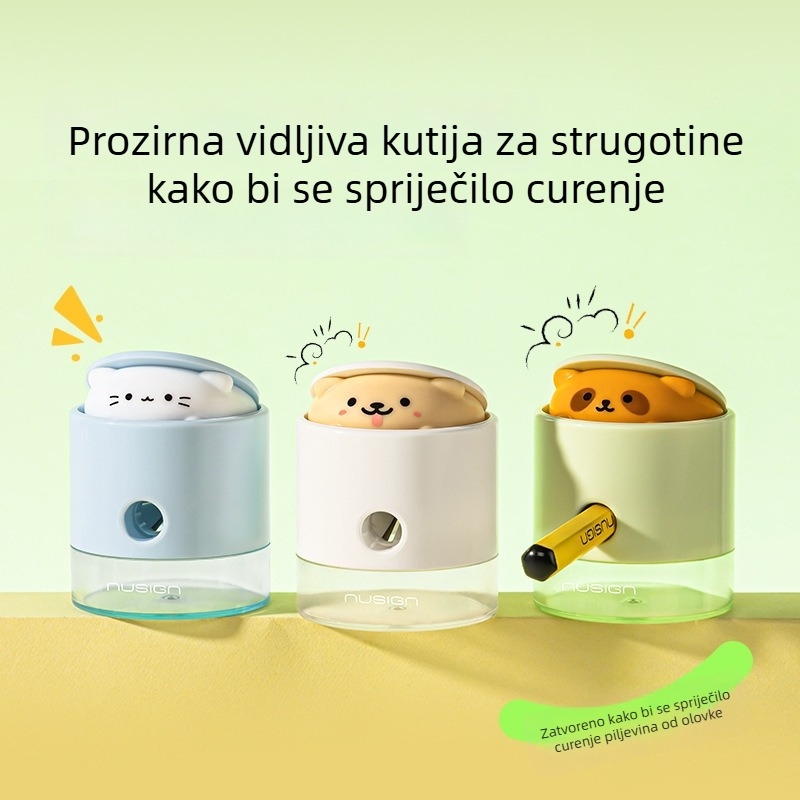 Deli Q073 Pop-Up oštrilica za olovke s mehanizmom za oštrenje vrha, sladak dizajn za učenike