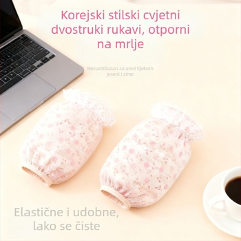 Ženski rukavi za podlakticu – dvostruko slojne s cvjetnim uzorkom, otporne na mrlje, za zimu, proljeće i jesen