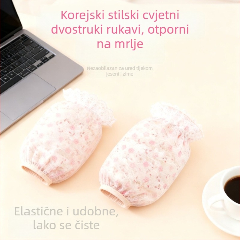 Ženski rukavi za podlakticu – dvostruko slojne s cvjetnim uzorkom, otporne na mrlje, za zimu, proljeće i jesen