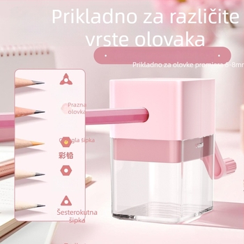 Ručni oštrač olovke — za osnovnu školu, plastika, geometrijski oblik, 200 g