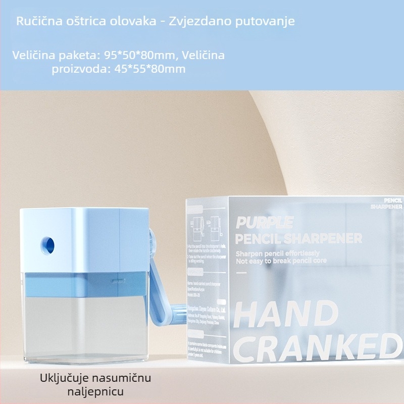 Ručni oštrač olovke — za osnovnu školu, plastika, geometrijski oblik, 200 g