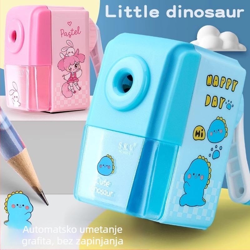 Xudele oštrilica za olovke - ručna, s okretanjem, plastično kućište, za djecu, za osnovnu školu