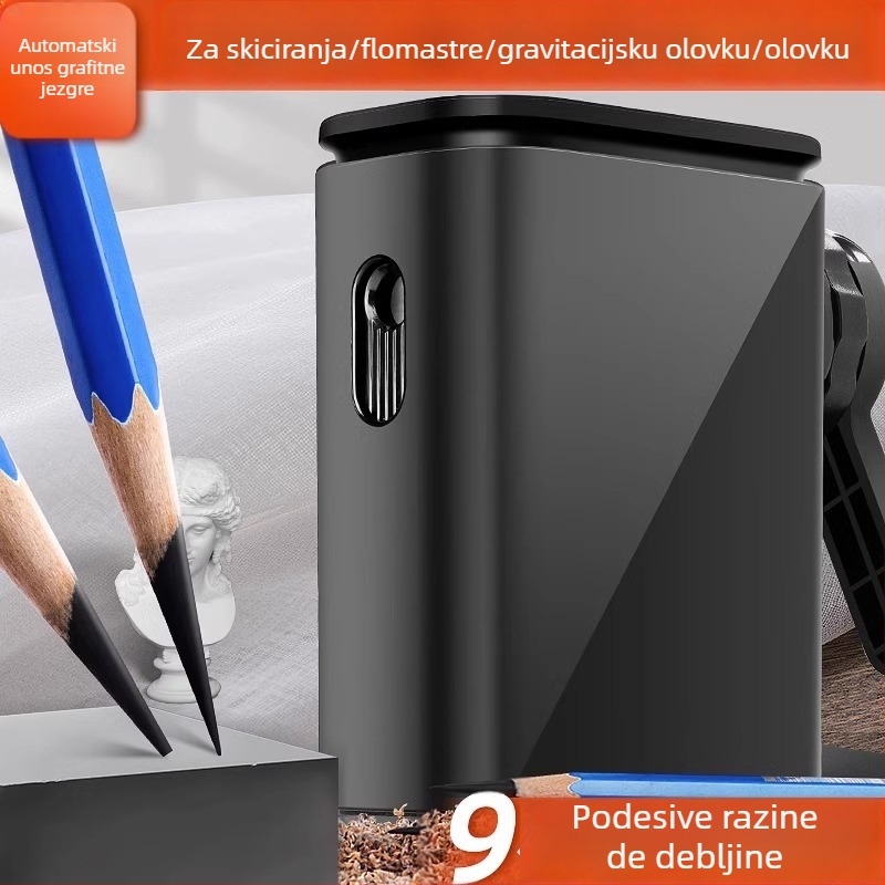 Reversal Oštrilo za olovke za skicu, prijenosno ručno oštrilo, model Yf9190bkt, plastično kućište, težina 131 g