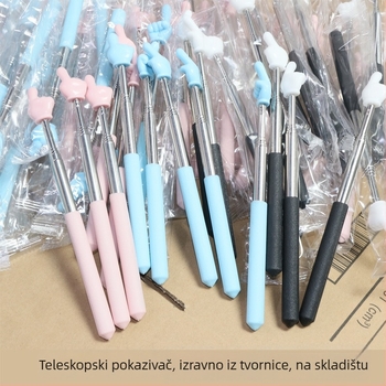 Fleckfleck Pomični pokazivač za čitanje prsta, nehrđajući čelik, teleskopna šipka za nastavu
