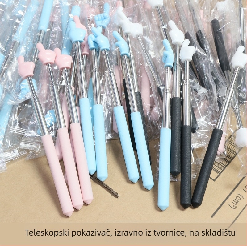 Fleckfleck Pomični pokazivač za čitanje prsta, nehrđajući čelik, teleskopna šipka za nastavu