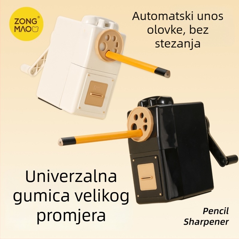 Ručni oštrivač olovaka s višestrukim otvorima i podesivom debljinom, plastično kućište, model JY-046