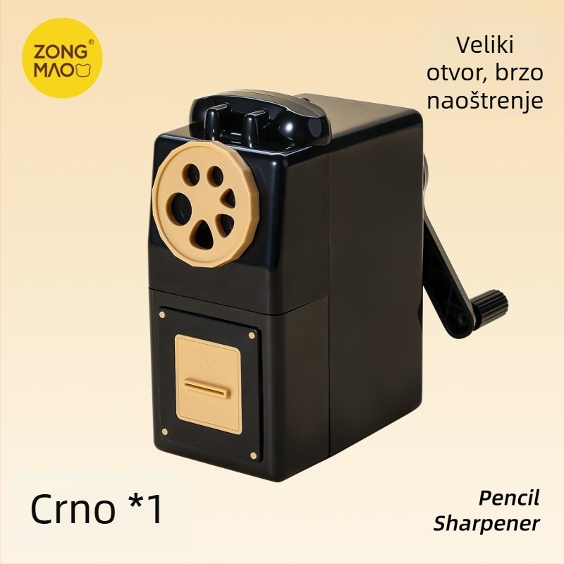 Ručni oštrivač olovaka s višestrukim otvorima i podesivom debljinom, plastično kućište, model JY-046