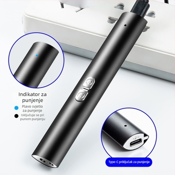 Laser olovka s dvostrukim izvorom svjetla, punjiva, kućište od aluminijske legure, mogućnost tiskanja logotipa, prilagodba