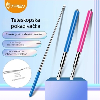 TPEN laserska olovka za preokret stranica – ručna, prijenosna, teleskopksa, od nehrđajućeg čelika; za osnovne i srednje škole