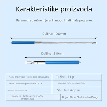 TPEN laserska olovka za preokret stranica – ručna, prijenosna, teleskopksa, od nehrđajućeg čelika; za osnovne i srednje škole