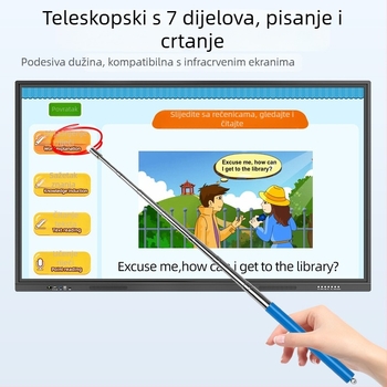 TPEN laserska olovka za preokret stranica – ručna, prijenosna, teleskopksa, od nehrđajućeg čelika; za osnovne i srednje škole