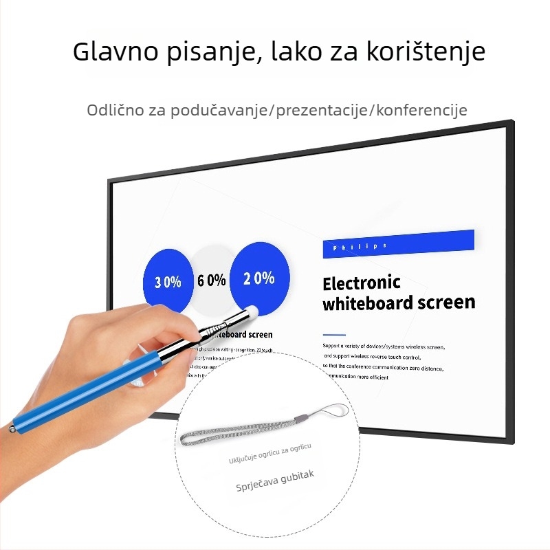TPEN laserska olovka za preokret stranica – ručna, prijenosna, teleskopksa, od nehrđajućeg čelika; za osnovne i srednje škole