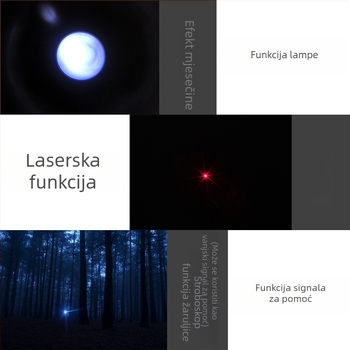 Laser svjetiljka od nehrđajućeg čelika s detektorom banknote, 3-u-1 laserska olovka, napajanje baterijom No.5