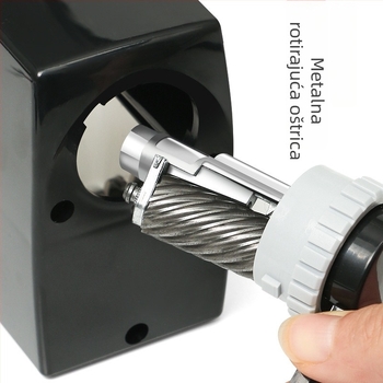 Deli 0610B oštrač olovaka – ručni, plastični, geometrijski dizajn