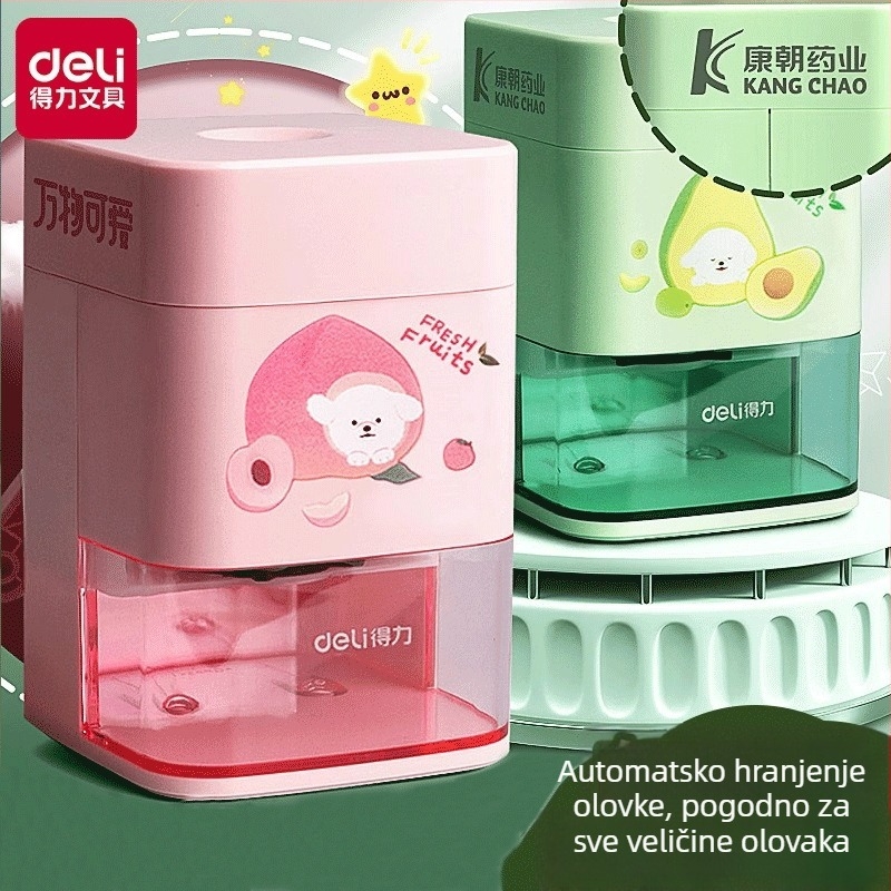 Deli oštrilo za olovke - ručni mehanizam, za učenike, plastično kućište, model Deli71154