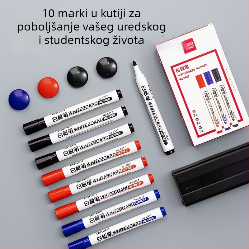 Deli MB402 set dodataka za bijelu ploču – uredska uporaba (plastično kućište; širina linije 1–3 mm; uredska uporaba)