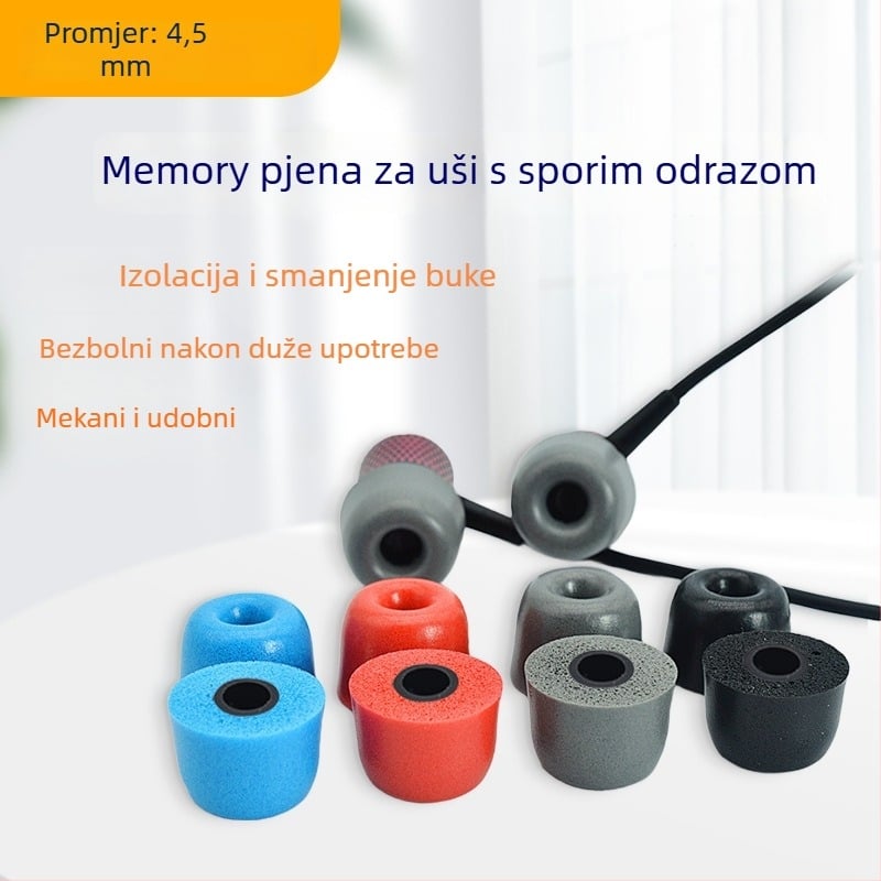 Nadomještak za slušalice od memorijske pjene, kuglastog oblika, perivo, smanjenje buke 25 dB