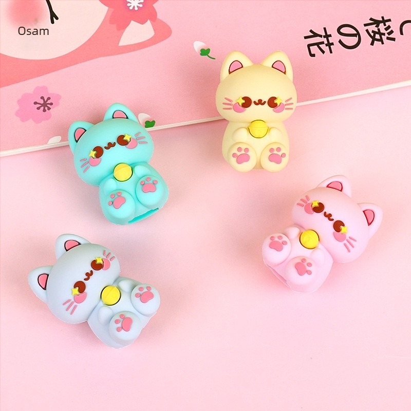 Weibo oštrilo za olovke – silikon, oblik mačke, ručno, model Weibo-71028, 29 g