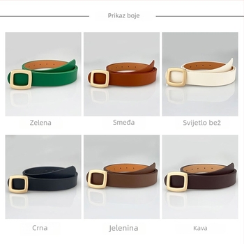 Ženski kaiš za struk u korejskom stilu, jednostavan, svestran dizajn, dekorativni dodatak; Materijal: umjetna koža; Širina: 2.8 cm