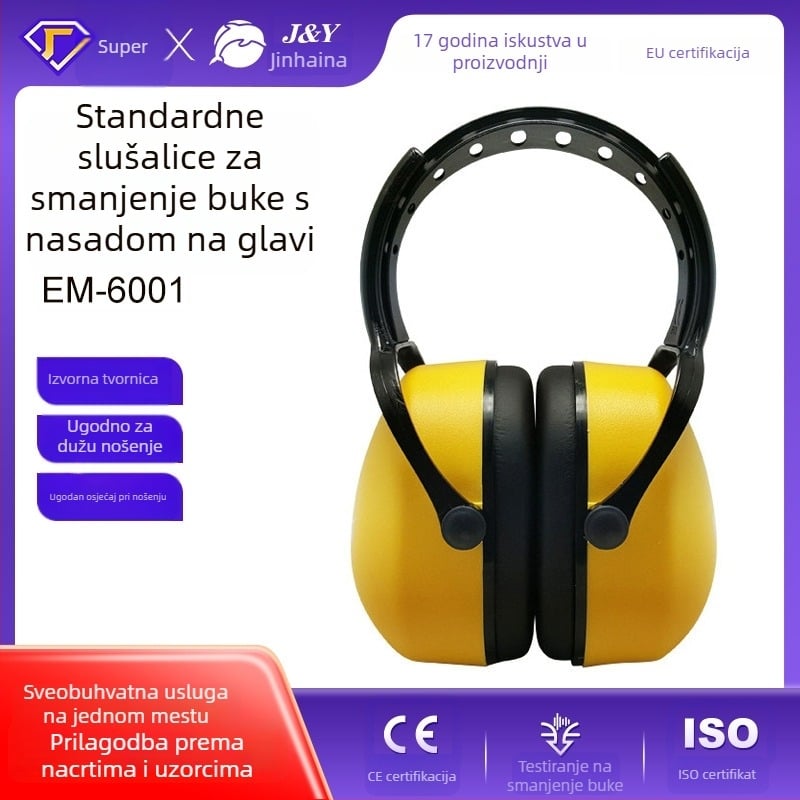 ABS zvučna zaštita za studij i san, na glavu, s pjenušastom jastučićem, EM-6001, 27dB SNR / 30dB NNR