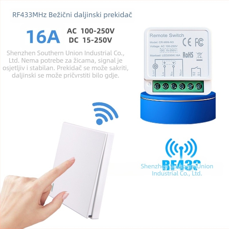 COLOROCK bežični daljinski prekidač za kućno i uredsko osvjetljenje te kućanske uređaje, radna temperatura -20 do 60 °C, CE potvrda.