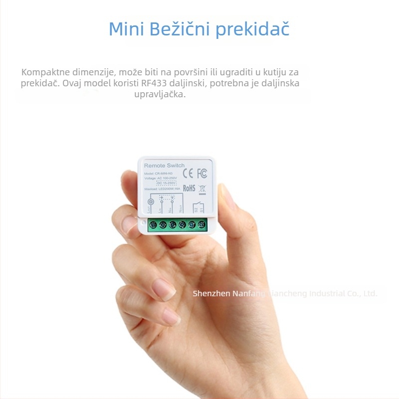 COLOROCK bežični daljinski prekidač za kućno i uredsko osvjetljenje te kućanske uređaje, radna temperatura -20 do 60 °C, CE potvrda.