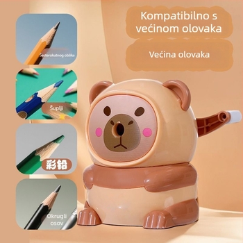 Eqiaoshou 1865 plastično oštrilo za olovke u obliku medvjedića, crtani lik, ručno pokretano