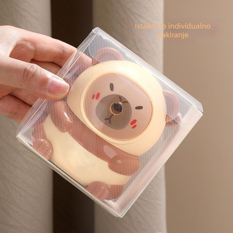 Eqiaoshou 1865 plastično oštrilo za olovke u obliku medvjedića, crtani lik, ručno pokretano