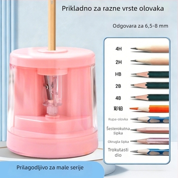 Crtić Električni oštrač olovaka – ABS, električni pogon, ručno okretanje, spreman za dar