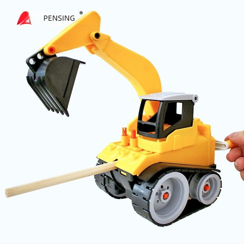 Oštrilo za olovke u obliku bagra, plastično, ručni pogon, težina oko 255 g