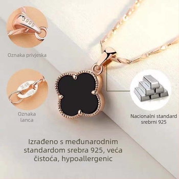 Srebrni lanac s privjeskom u obliku lista, križani lanac, 99% srebro, Ins stil, proljeće 2023