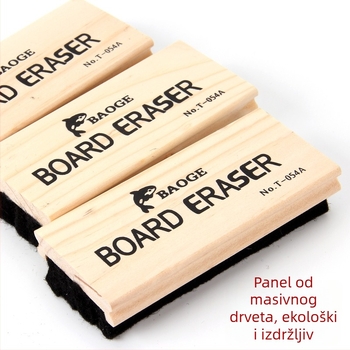 Platinology Drvena gumica za bijelu ploču s filc površinom, antistaturna, mogućnost ispisa logotipa